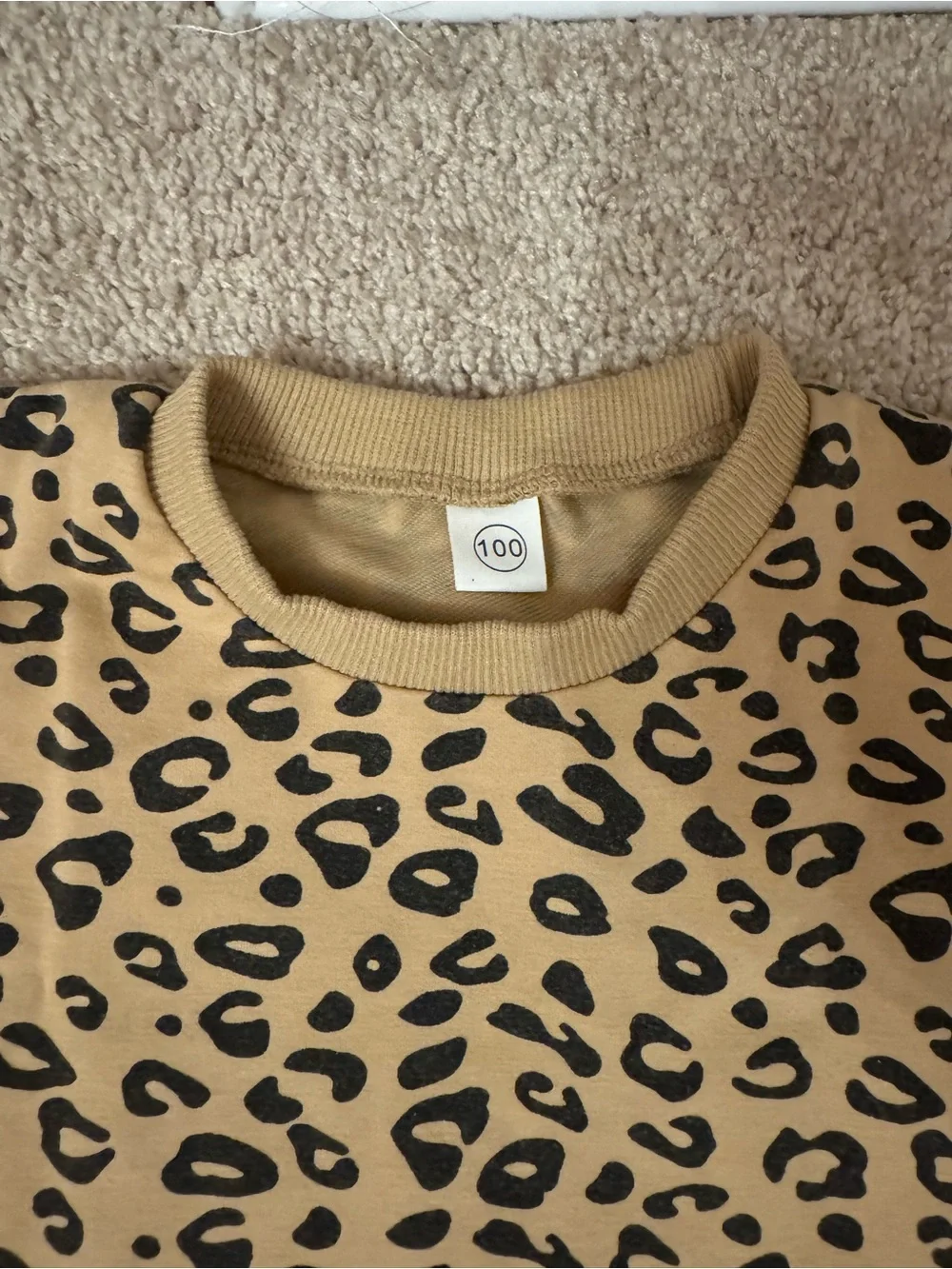 Amazon Kids Leopard Print Tan and Black Matching Set